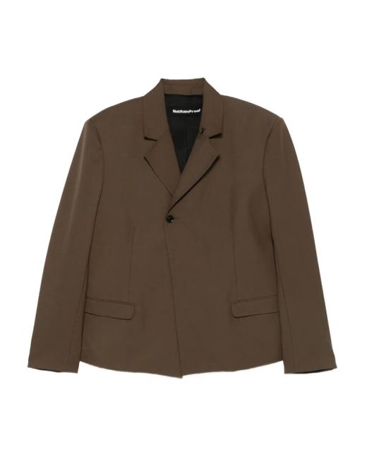 Notrainproof Brown Scissors-Brooch Blazer for men