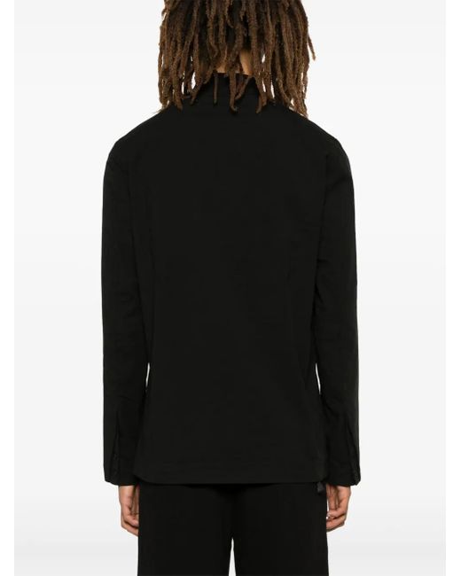 Transit Black Band-Collar Shirt for men