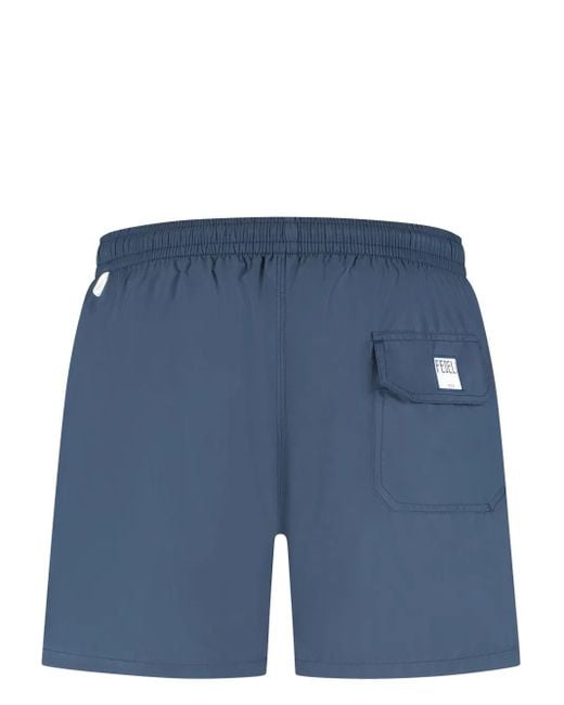 Fedeli Blue Woven Swim Shorts for men