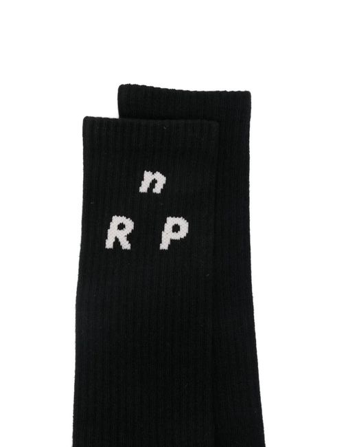 Notrainproof Black Logo-Jacquard Socks