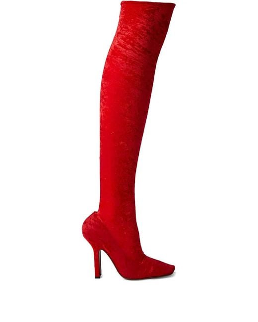 Vetements Red Knee-High Boots
