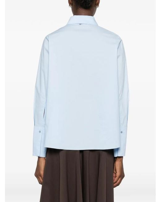 Carla G Blue Button-Down Long-Sleeved Shirt