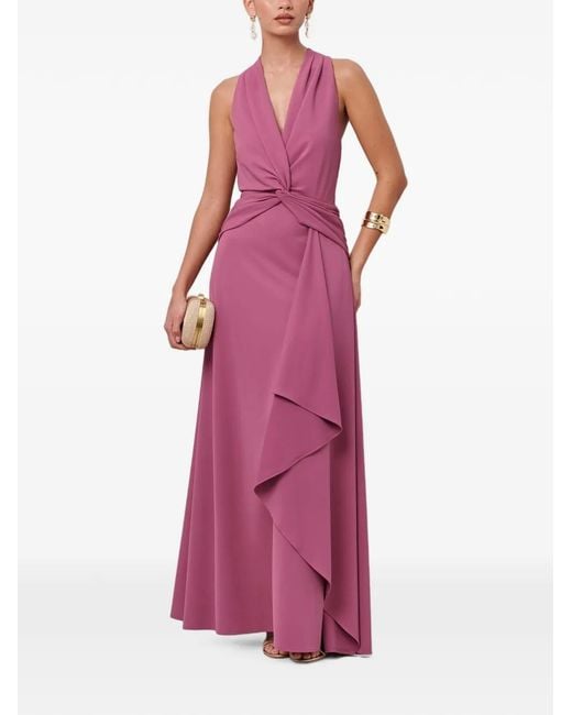 Savel Pink Twist-Detail Sleeveless Maxi Dress