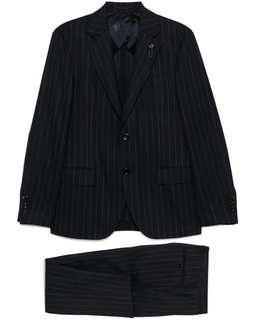 メンズ Lardini ストライプ スーツ Black
