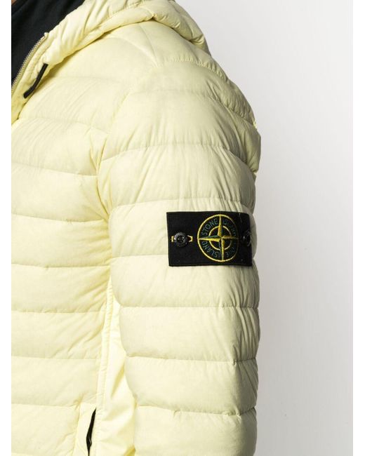 Stone Island Stretch Down Puffer Jacket In Yellow For Men Lyst
