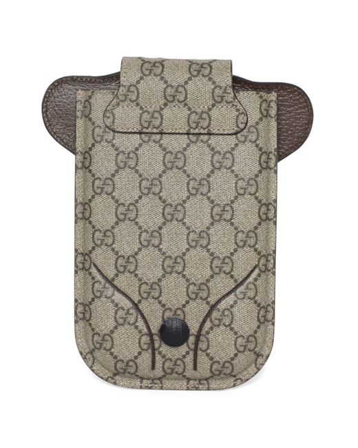 Gucci Gray Monogram-pattern Clutch Bag for men