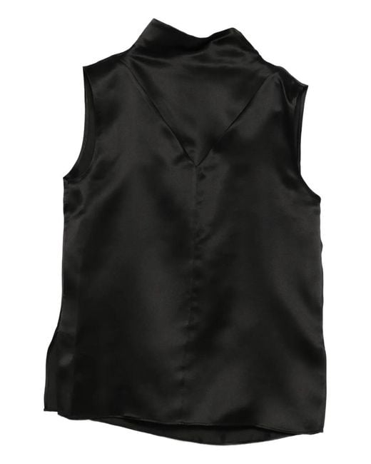 Mark Kenly Domino Tan Black High-Neck Top