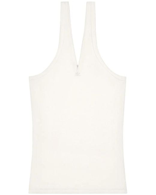 Courreges White 90's Ribbed Tank Top for men