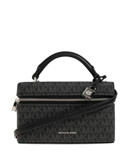 MICHAEL Michael Kors Black Xs Jana Logo-Pattern Crossbody Bag
