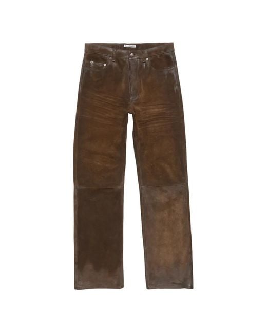 Acne Brown Leather Trousers
