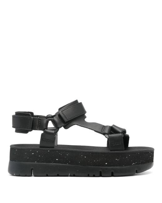 Camper Black Lasted Leather Sandals