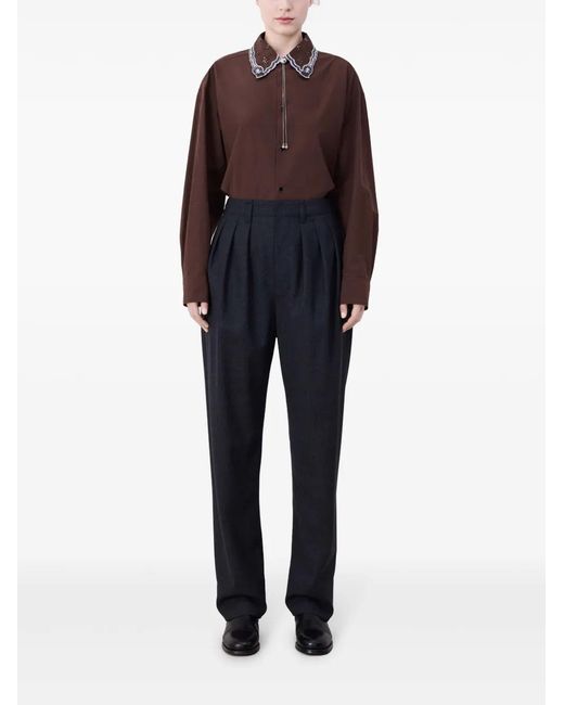 Lemaire Blue Pleated Tailored Trousers