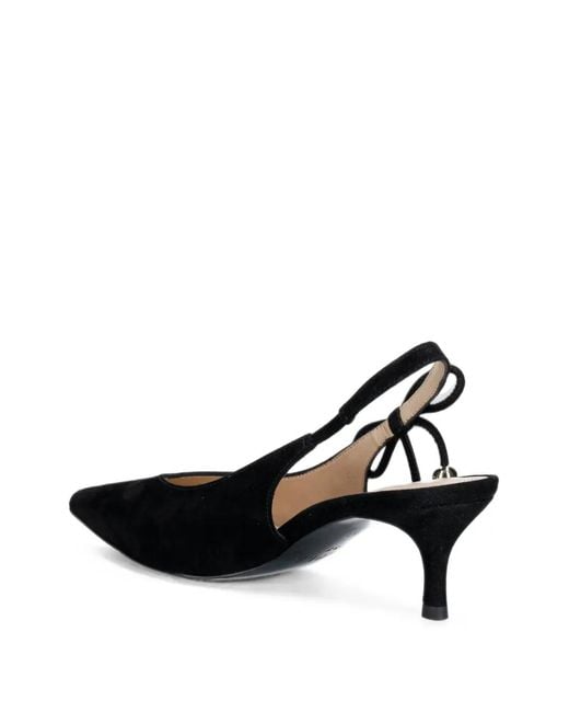 Furla Black Bow-Detail Slingback Pumps