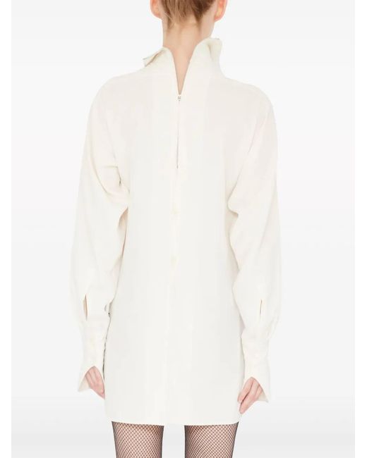 Maison Margiela Natural Invitation Graphic-Print Silk Shirt