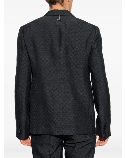 McQueen Black Skull-Print Two-Button Blazer for men