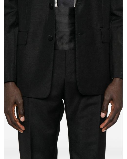 Gucci Black Satin-Trim Suit for men