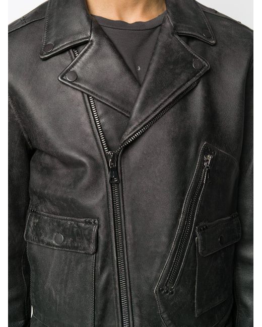 John Varvatos Leather X Led Zeppelin Biker Jacket in Black for Men - Lyst
