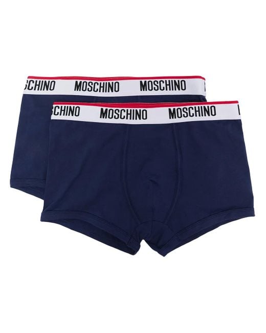 Moschino Blue Logo Waistband Boxers for men