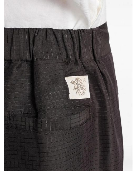 RANRA Black Grid-Pattern Straight-Leg Trousers for men
