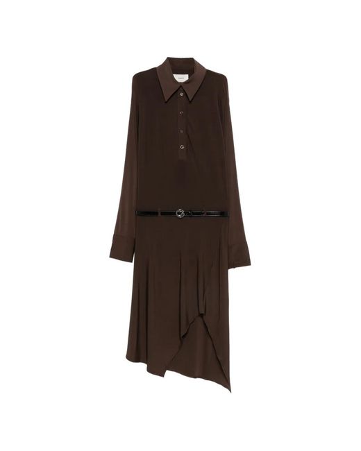 Coperni Brown Mittellanges Hemdkleid