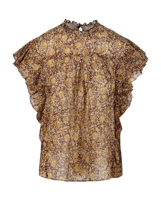 Isabel Marant Brown Daliyane Bluse mit Blumen-Print