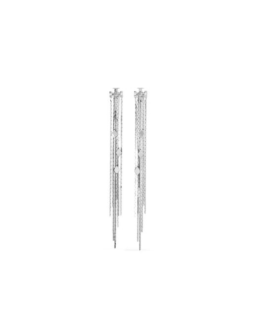 Tory Burch White Chain Post-Back Earrings