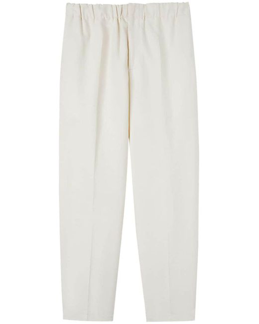 Jil Sander White Elasticated-waistband Cotton Trousers for men