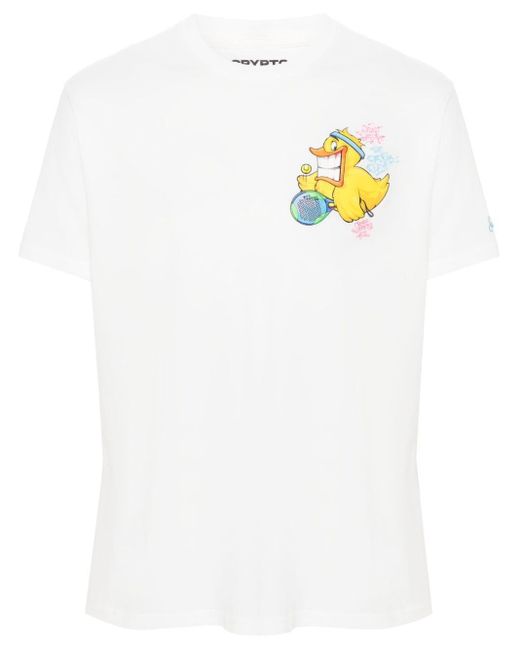 Mc2 Saint Barth White Ducky Padel Cotton T-shirt for men