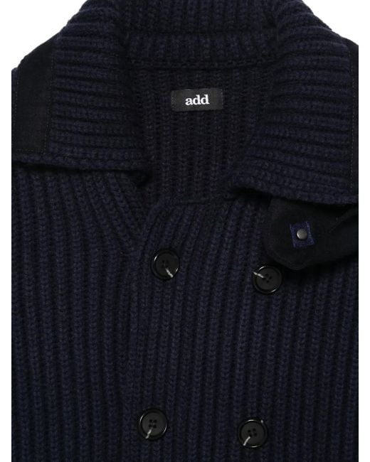 Add Blue Double-Breasted Cardigan for men