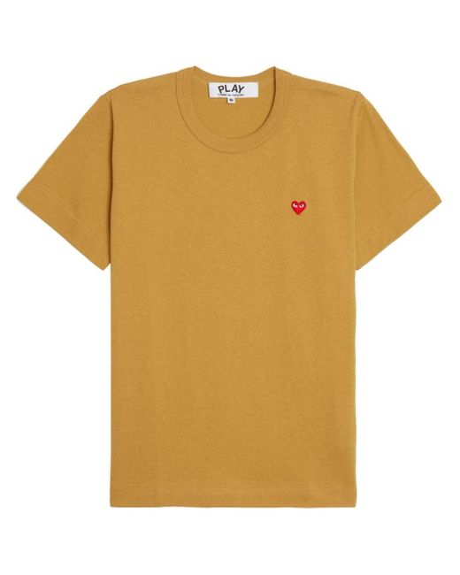 COMME DES GARÇONS PLAY Yellow Heart-patch Cotton T-shirt