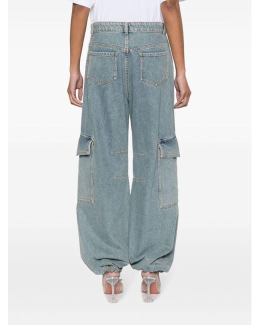 Moschino Blue Mid-rise Wide-leg Jeans