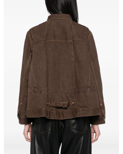 Sacai Brown Cotton Denim Jacket