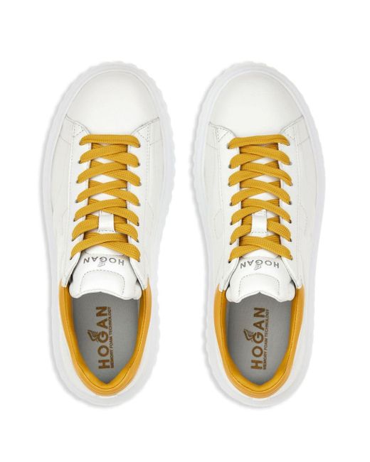 Hogan White H-stripes Low-top Platform Sneakers