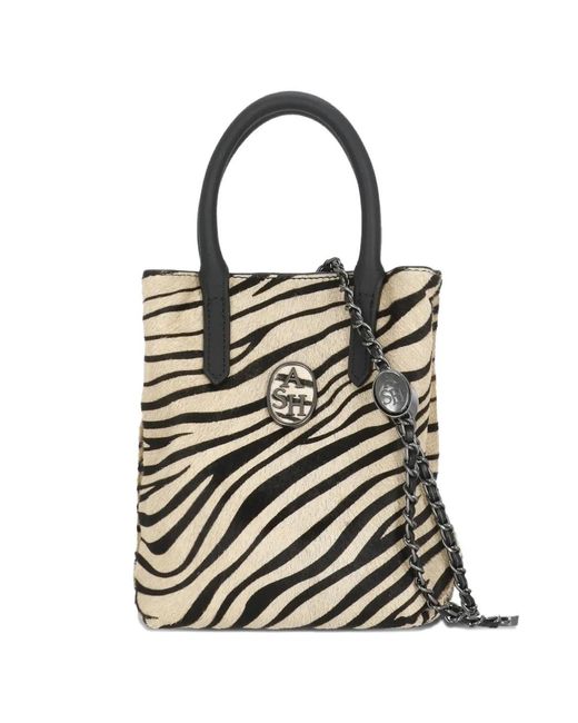 Ash White Reggae Zebra-Pattern Tote Bag