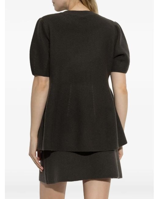 Lisa Yang Black Mella Peplum Sweater