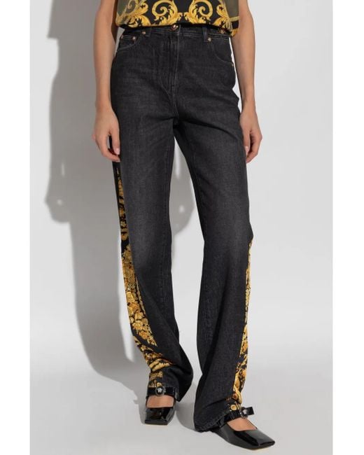 Versace Blue Barocco Boyfriend Jeans