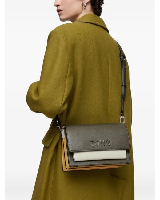 Tous Green Medium Audree Embossed-Logo Crossbody