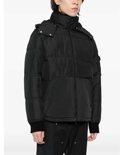 Alpha Tauri Black Hooded Padded Jacket for men
