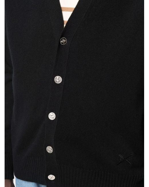 Barrie Black Buttoned-Up Cashmere Cardigan for men
