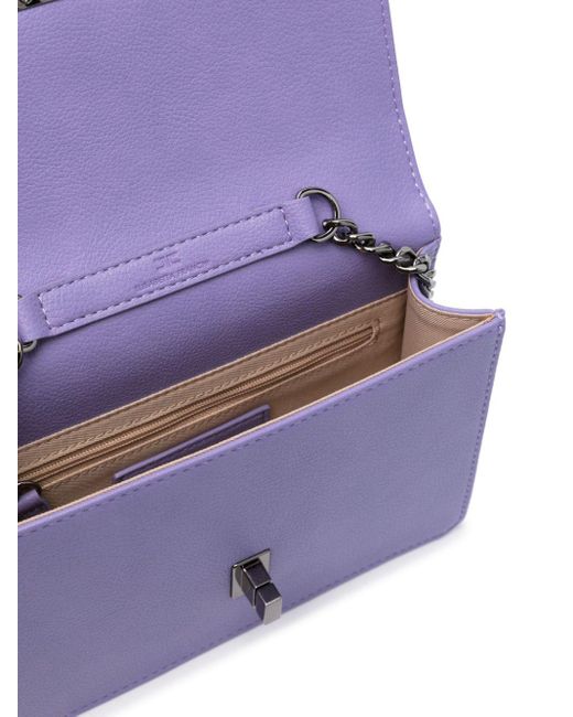 Elisabetta Franchi Purple Logo-plaque Faux-leather Shoulder Bag