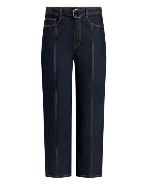 Cinq À Sept Blue Contrast-Seams Jeans