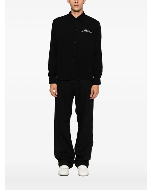 Amiri Black Ma Quad Checkerboard Long-Sleeve Shirt for men