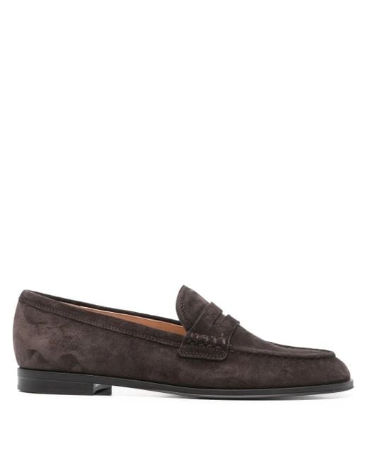 Gianvito Rossi Brown Georgie Penny-strap Suede Loafers