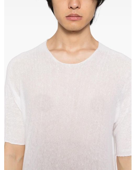 Label Under Construction White Cotton T-Shirt for men