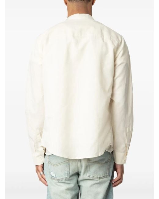 Zadig & Voltaire White Linen-Organic Cotton Shirt for men