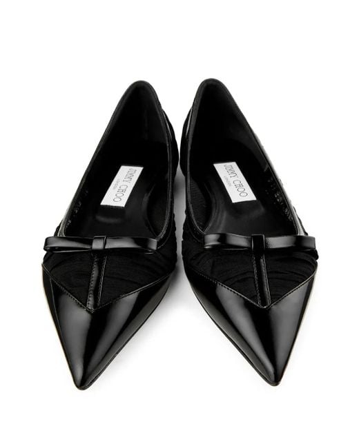 Bailarinas Love Mesh con lazo Jimmy Choo de color Black
