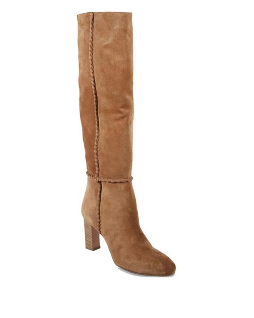 Aquazzura Brown Braided-Detail Boots