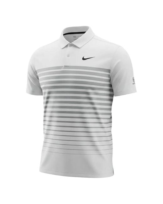 Nike Gray East Lake Striped Polo Shirt for men