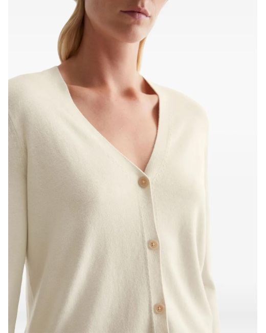 Marc O' Polo White Cardigan Mit V-Ausschnitt