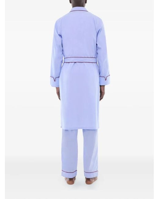Fursac Purple Cotton Robe for men